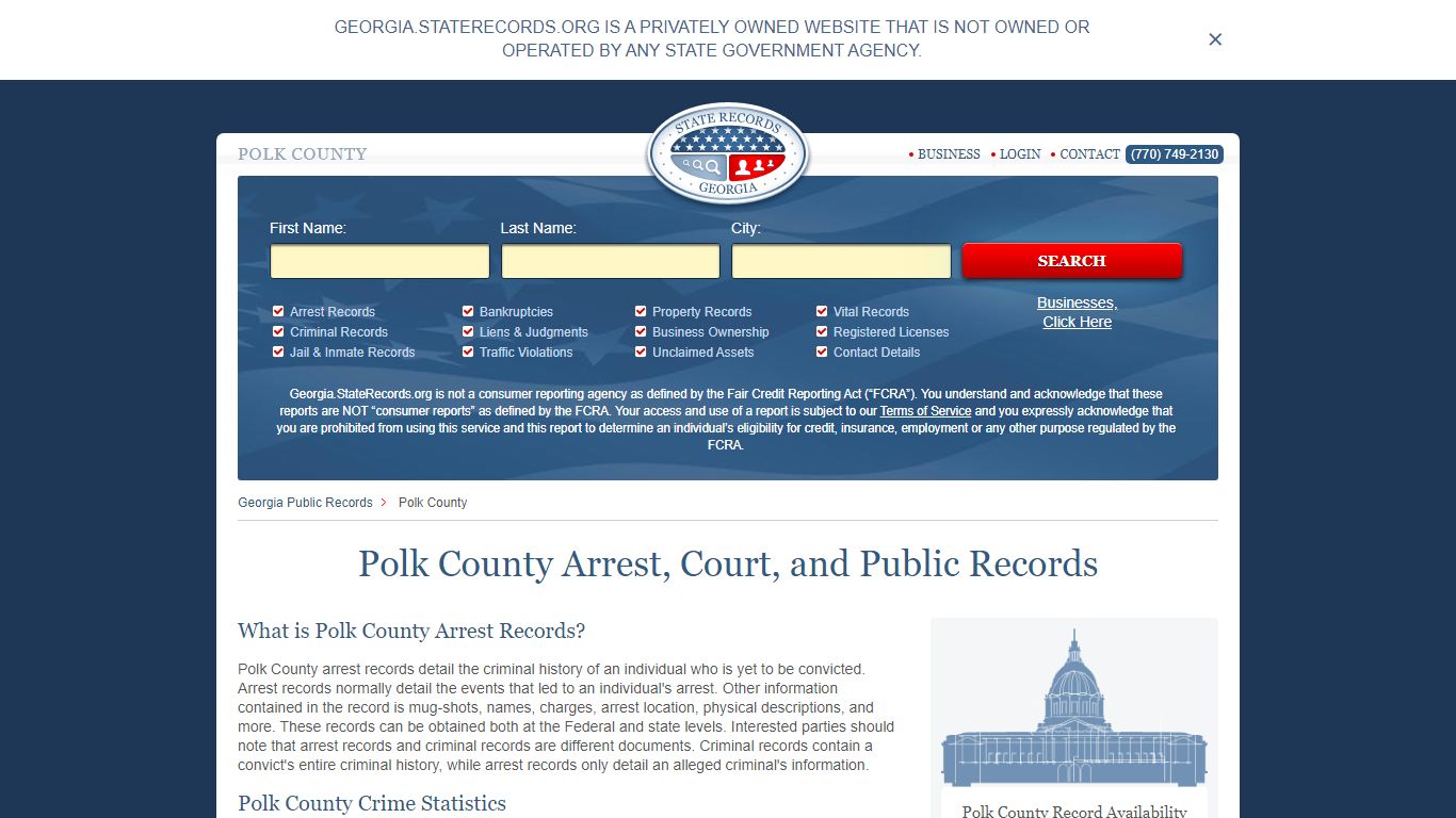 Polk County Arrest, Court, and Public Records