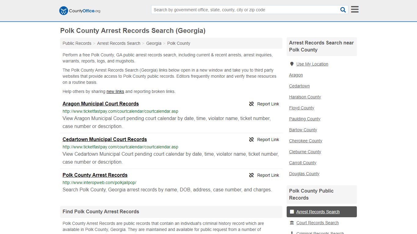 Arrest Records Search - Polk County, GA (Arrests & Mugshots)